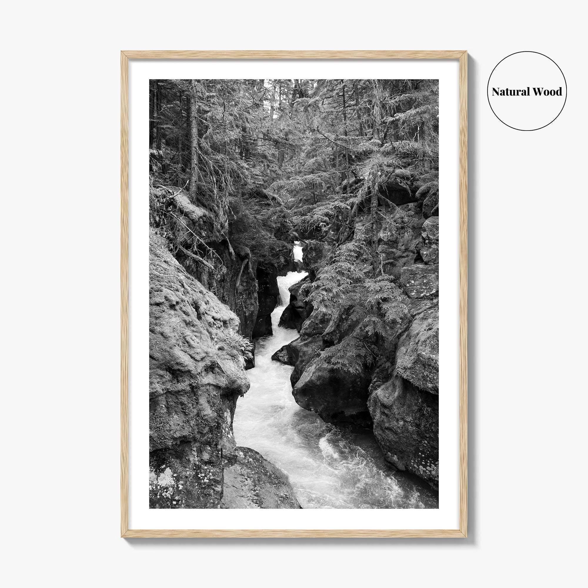 Glacier National Park Black and White Fine Art Photo Print, Montana Landscape Poster