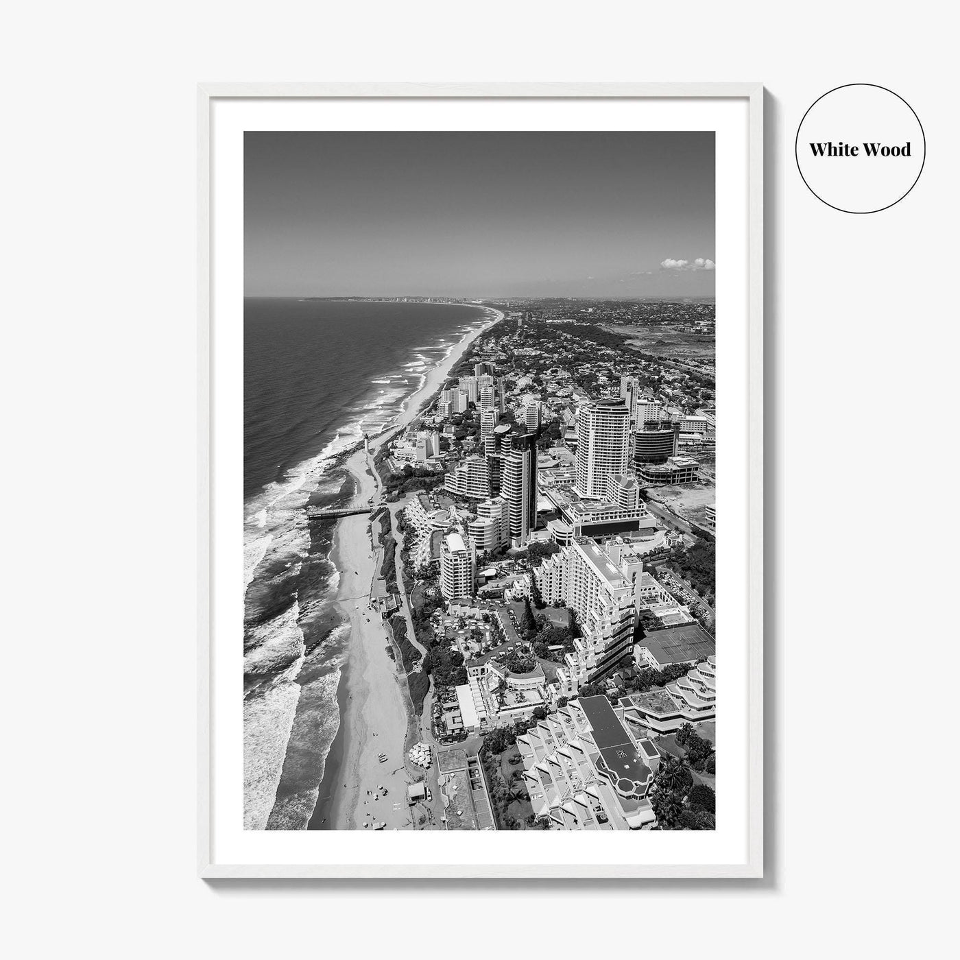 Umhlanga Rocks Black and White Fine Art Photo Print, Durban, KwaZulu-Natal, South Africa, Poster