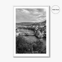 Laufenburg Black and White Fine Art Photo Print, Basel Rhine River Old Town Poster