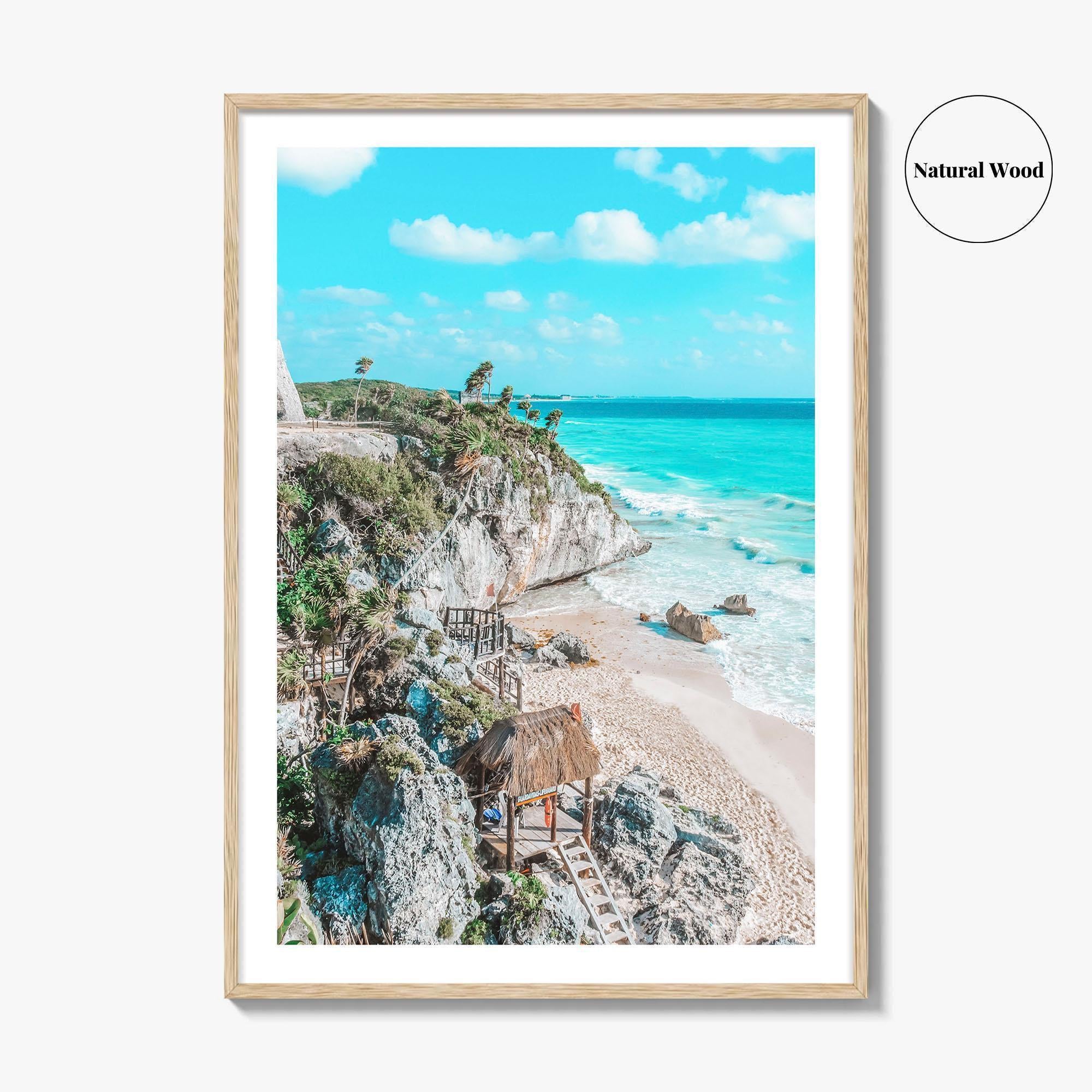 Tulum Fine Art Photo Print, El Castillo Temple, Mayan Ruins, Riviera Maya Mexico, Poster