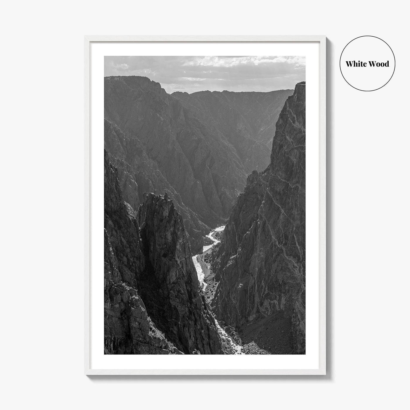 Black Canyon of the Gunnison Black and White Fine Art Photo Print, Colorado Poster