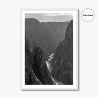 Black Canyon of the Gunnison Black and White Fine Art Photo Print, Colorado Poster