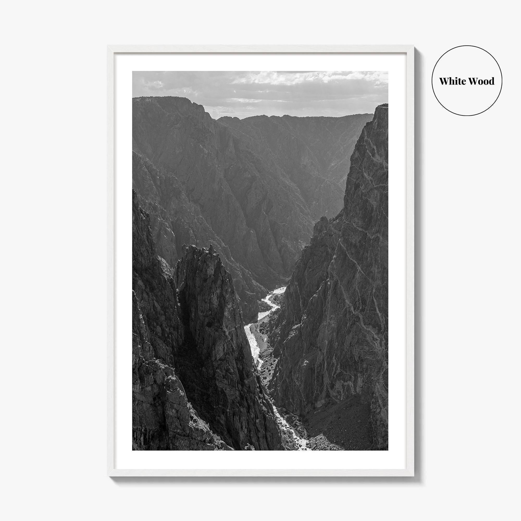 Black Canyon of the Gunnison Black and White Fine Art Photo Print, Colorado Poster