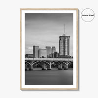 Tulsa Skyline Black and White Fine Art Photo Print, Poster, Oklahoma USA, Arkansas River