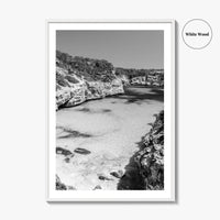 Mallorca Black and White Fine Art Photo Print, Calo Des Moro Majorca Spain Poster