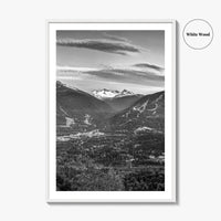 Whistler Black and White Fine Art Photo Print, Blackcomb Canada Panoramic Poster
