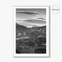 Whistler Black and White Fine Art Photo Print, Blackcomb Canada Panoramic Poster