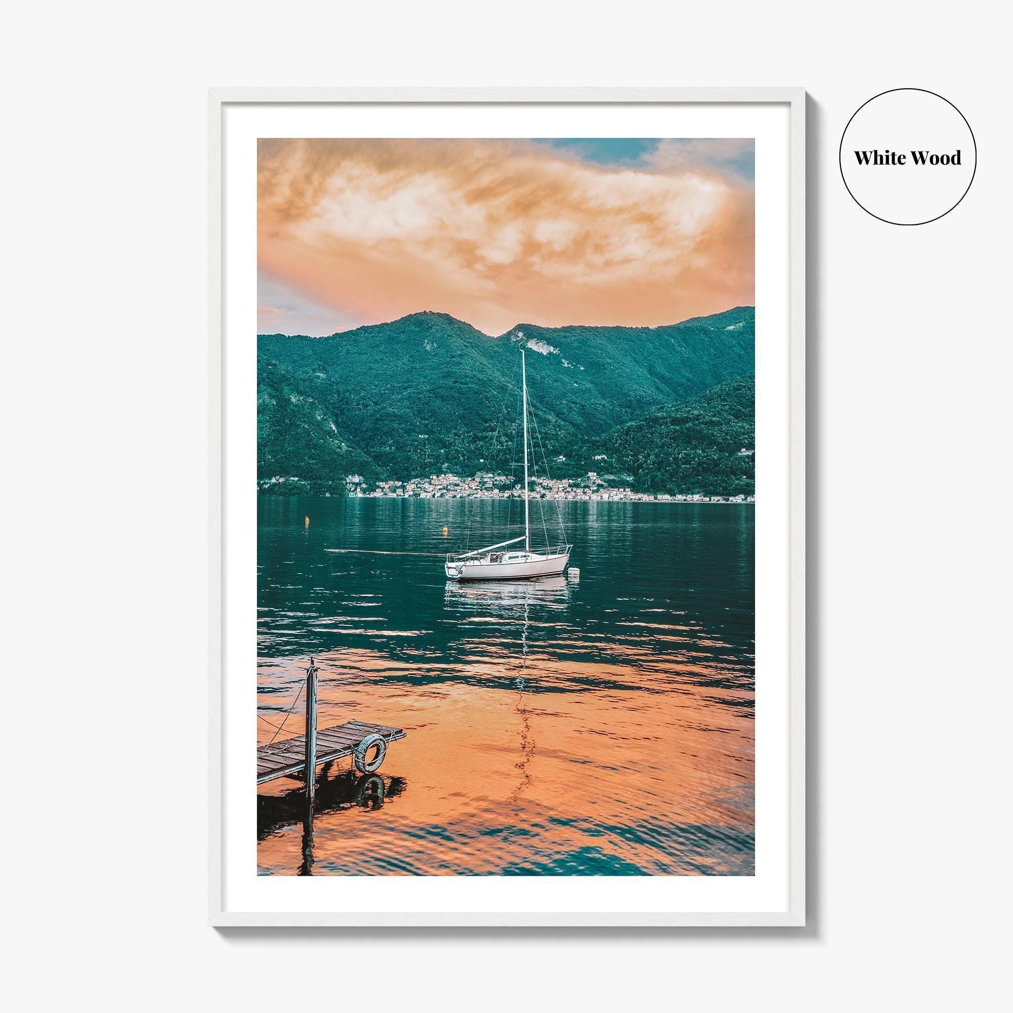 Lake Como Fine Art Photo Print, Italy Wall Poster, Sailboat, Lombardy