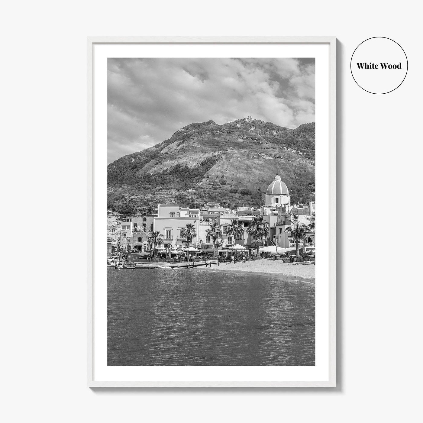Ischia Black and White Fine Art Photo Print, Forio, Italy Wall Decor Poster