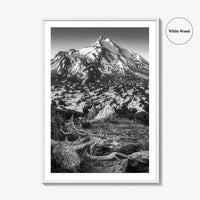 Mount Jefferson Black and White Fine Art Photo Print, Oregon Poster, USA Wall Decor