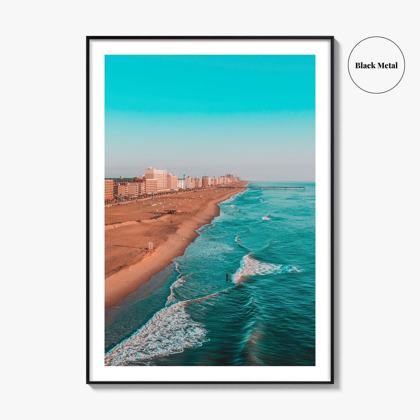 Virginia Beach Fine Art Photo Print, VA USA, Coastal Aerial Poster, Boats Canoes