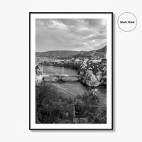 Laufenburg Black and White Fine Art Photo Print, Basel Rhine River Old Town Poster