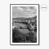 Laufenburg Black and White Fine Art Photo Print, Basel Rhine River Old Town Poster
