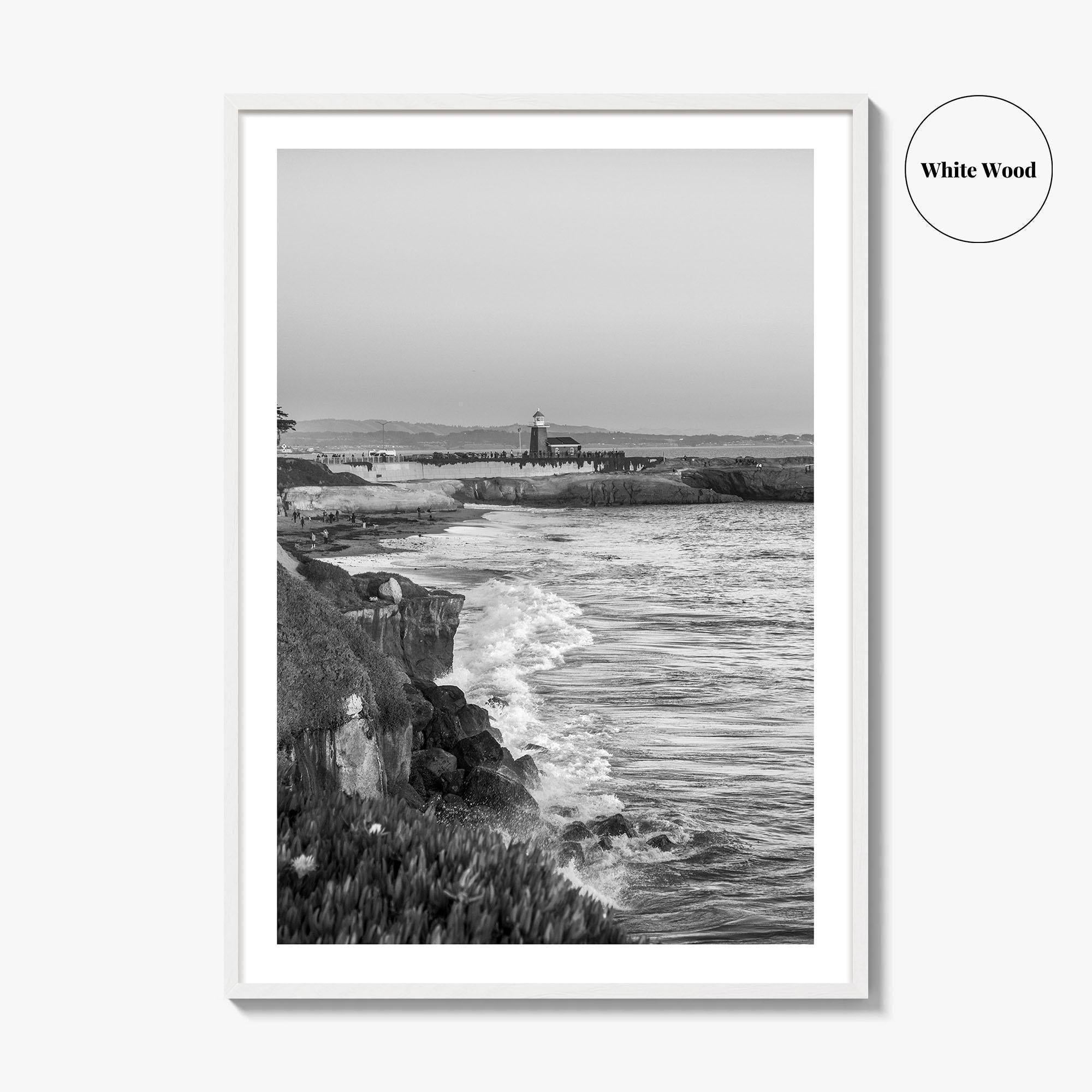 Santa Cruz Black and White Fine Art Photo Print, Surfing California Poster