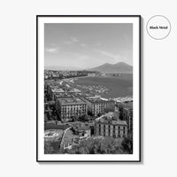 Naples Italy Black and White Fine Art Photo Print, Napoli Coastline, Campania Wall Poster