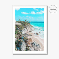 Tulum Fine Art Photo Print, El Castillo Temple, Mayan Ruins, Riviera Maya Mexico, Poster