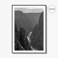 Black Canyon of the Gunnison Black and White Fine Art Photo Print, Colorado Poster