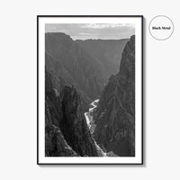 Black Canyon of the Gunnison Black and White Fine Art Photo Print, Colorado Poster