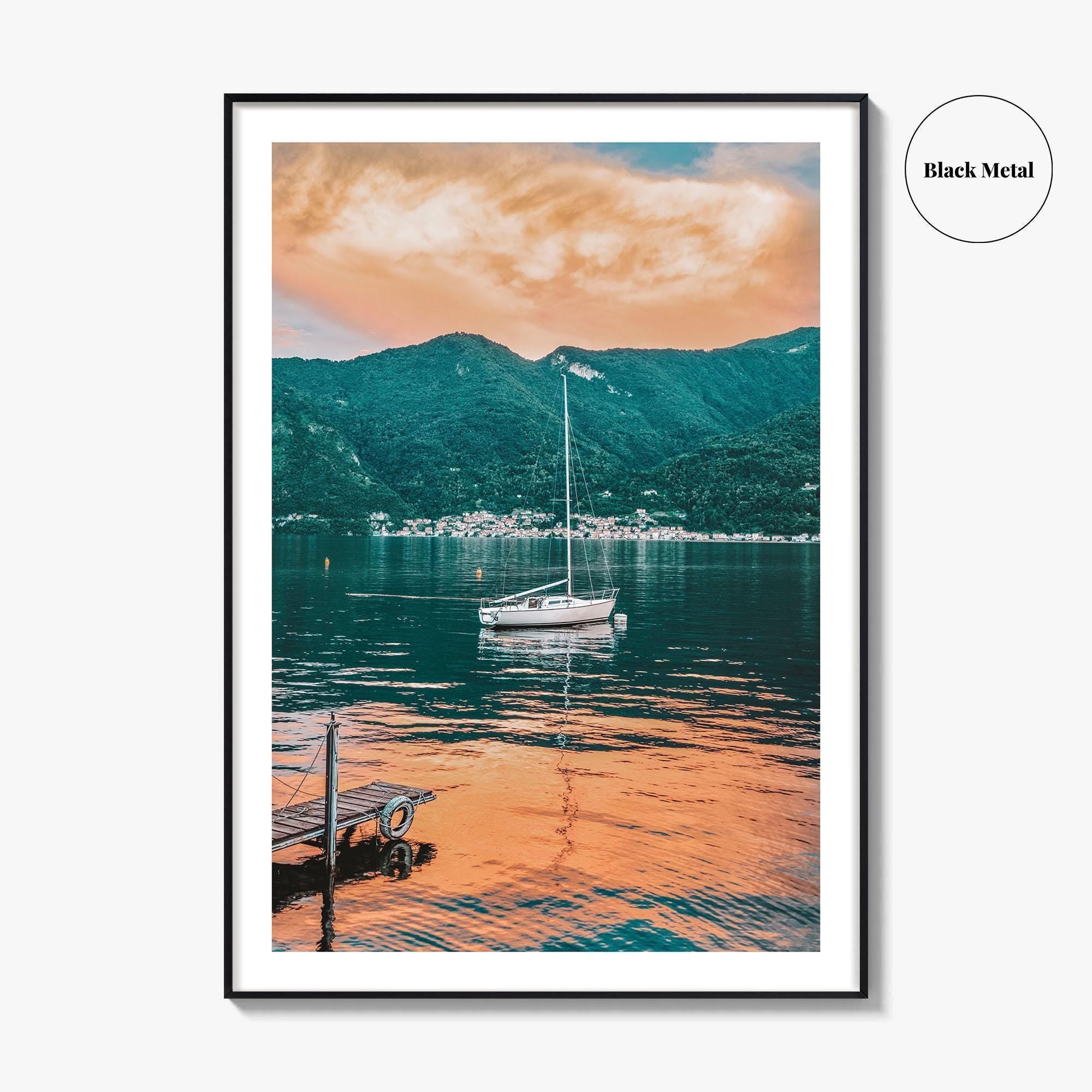 Lake Como Fine Art Photo Print, Italy Wall Poster, Sailboat, Lombardy