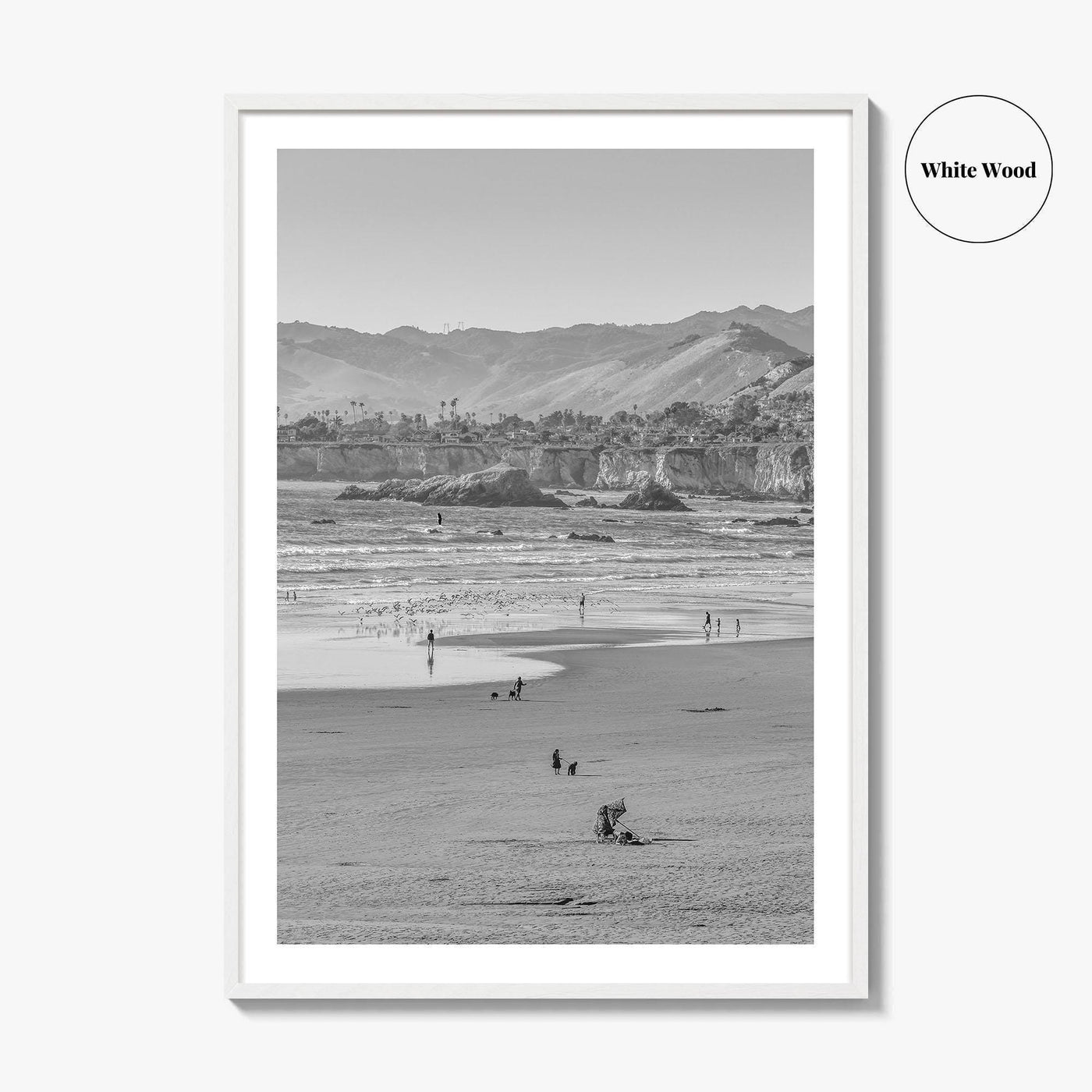 Pismo Beach Black and White Fine Art Photo Print, San Luis Obispo California Poster