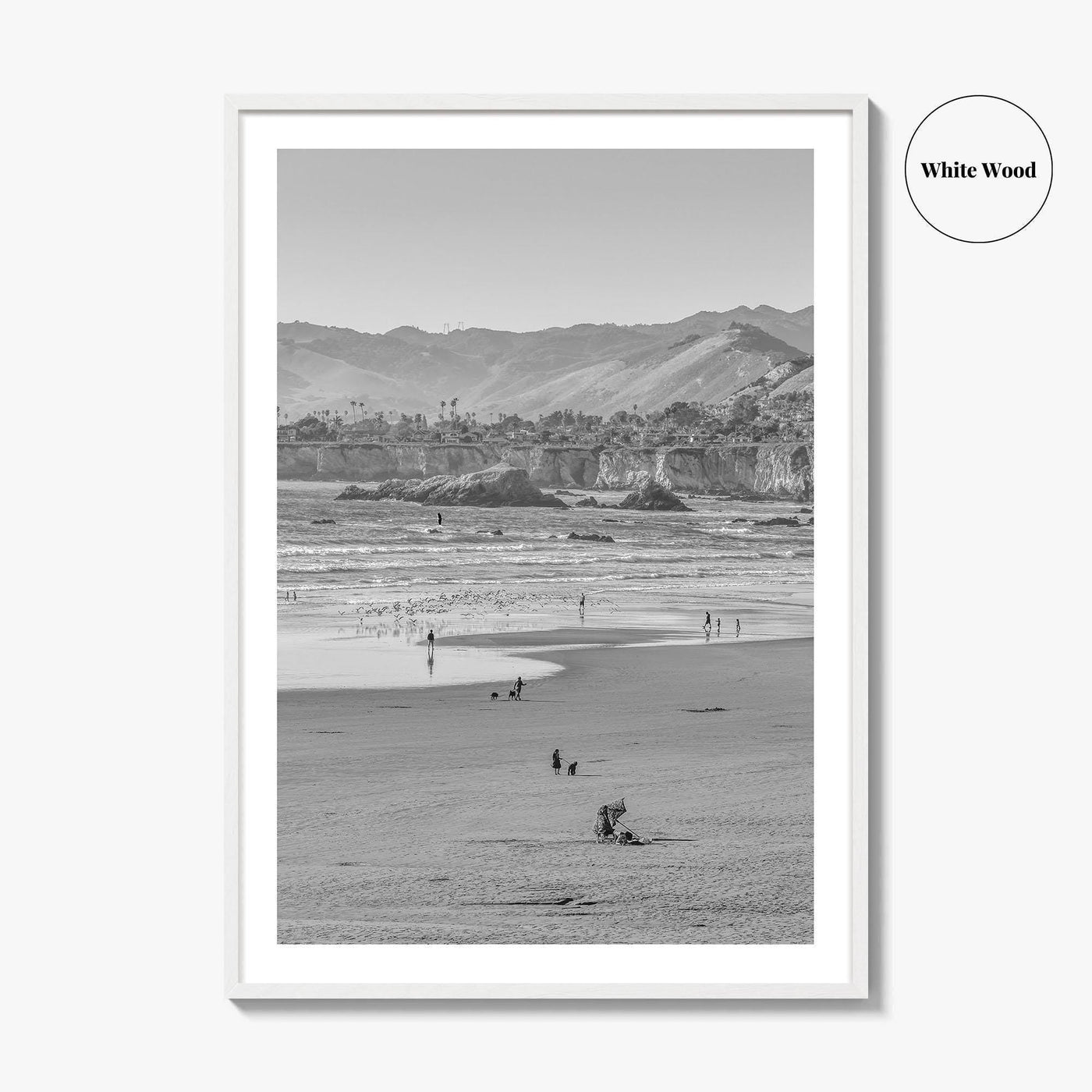 Pismo Beach Black and White Fine Art Photo Print, San Luis Obispo California Poster