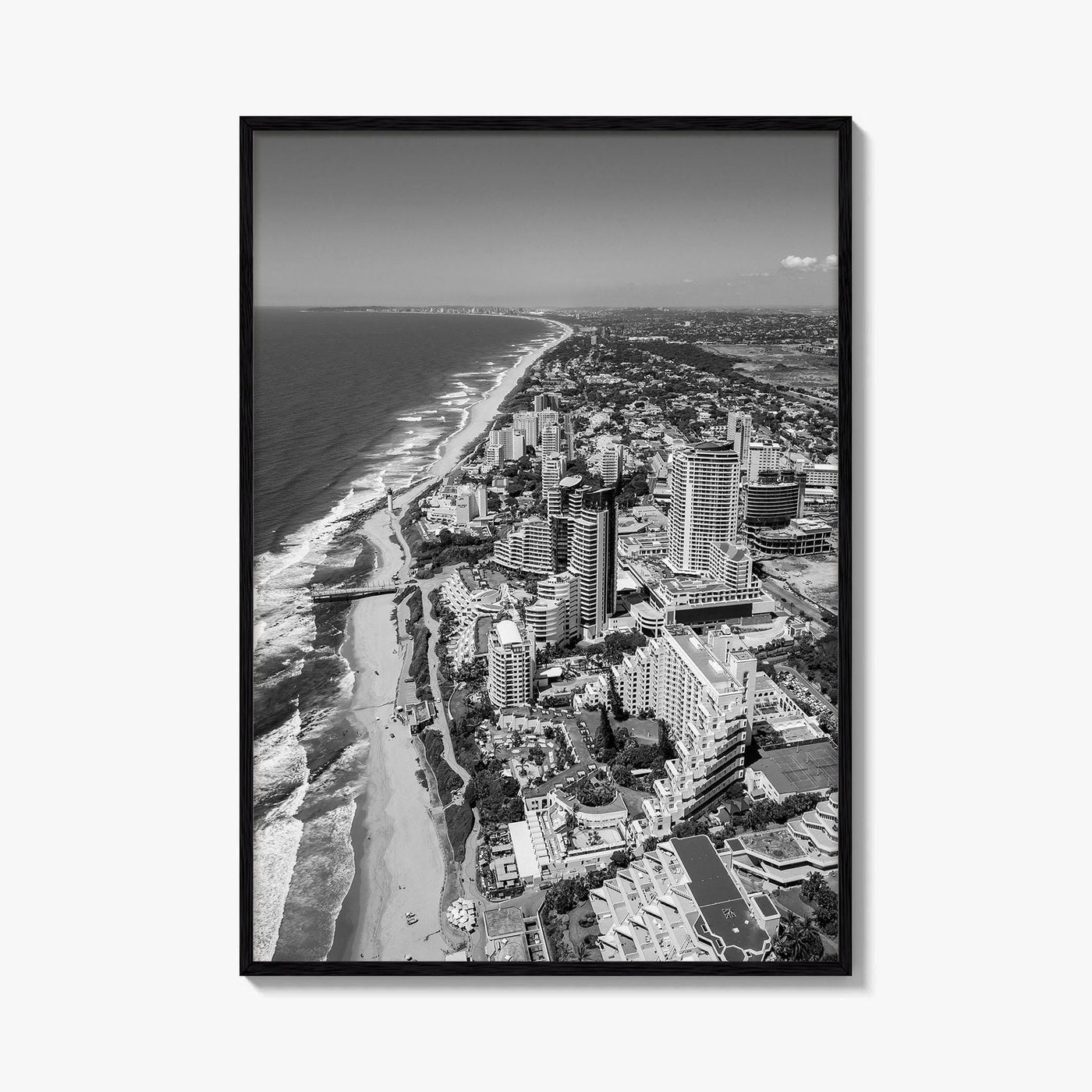 Umhlanga Rocks Black and White Fine Art Photo Print, Durban, KwaZulu-Natal, South Africa, Poster
