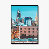 Lansing Skyline Fine Art Photo Print, Michigan USA, Downtown Wall Decor Poster