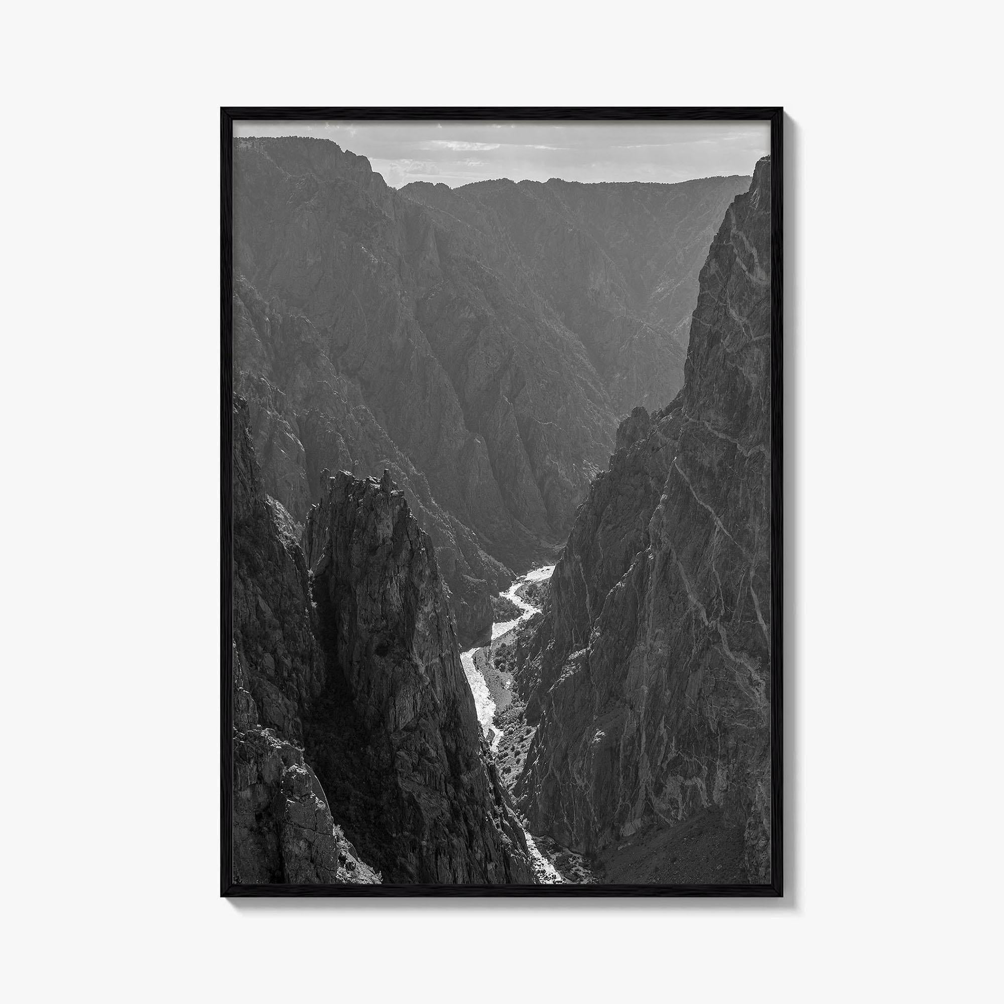 Black Canyon of the Gunnison Black and White Fine Art Photo Print, Colorado Poster