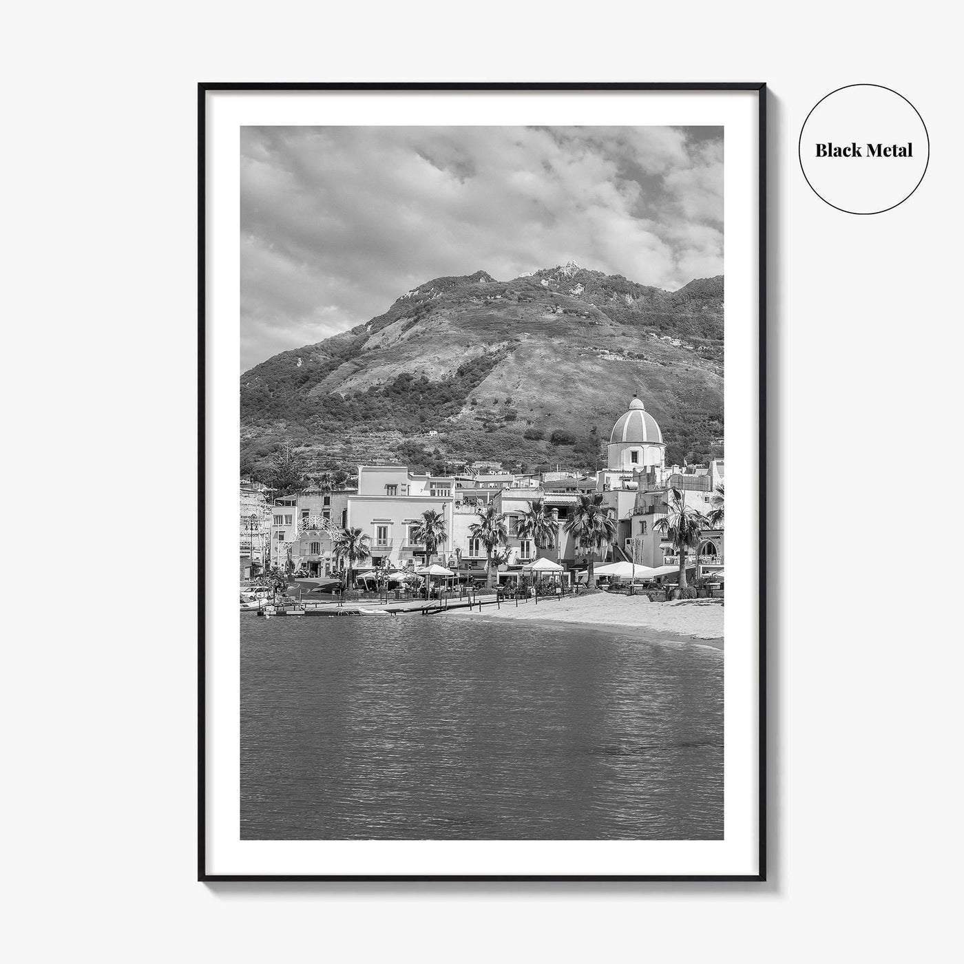 Ischia Black and White Fine Art Photo Print, Forio, Italy Wall Decor Poster