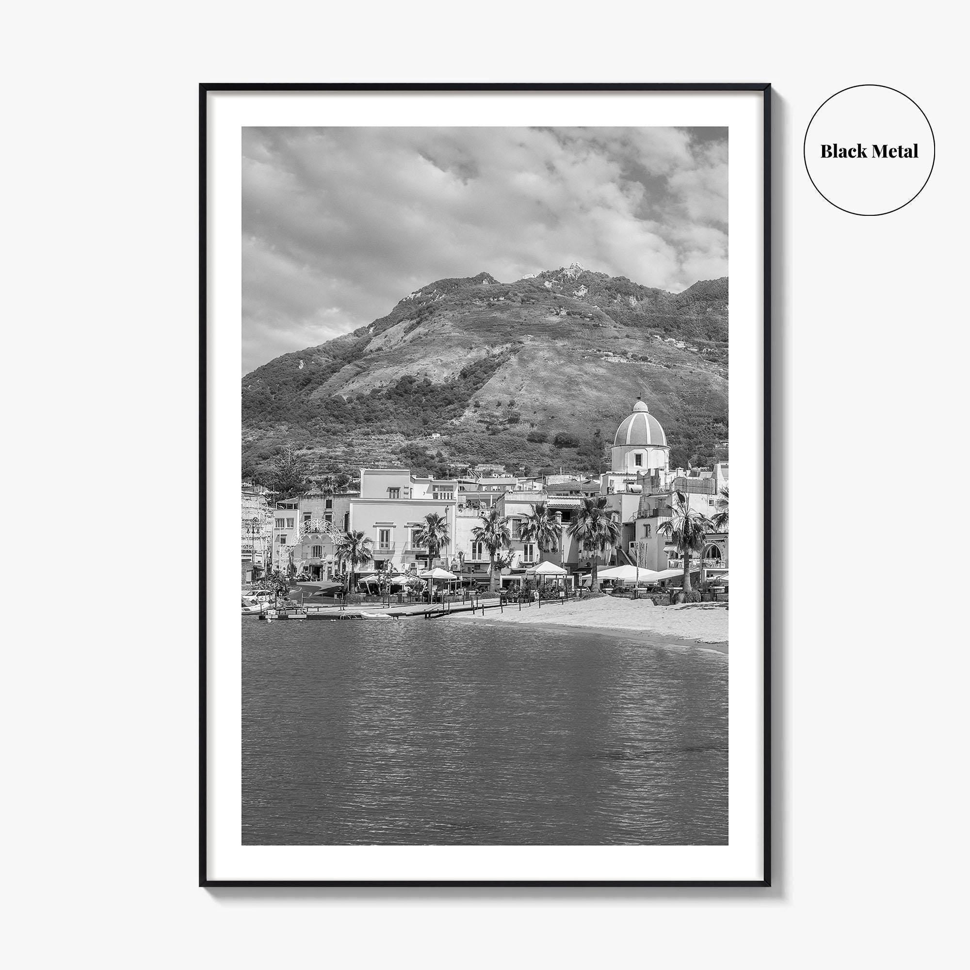 Ischia Black and White Fine Art Photo Print, Forio, Italy Wall Decor Poster