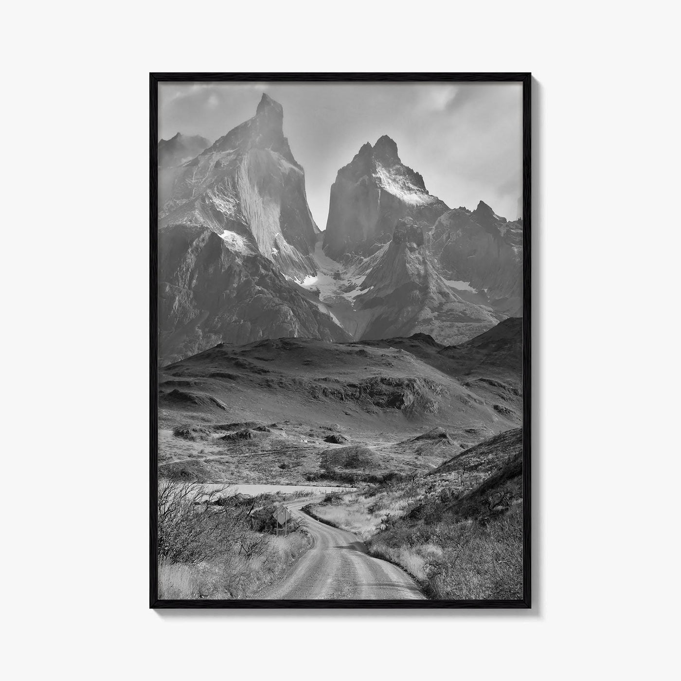 Torres del Paine Black and White Fine Art Photo Print, Patagonia Chile, Lake Pehoe