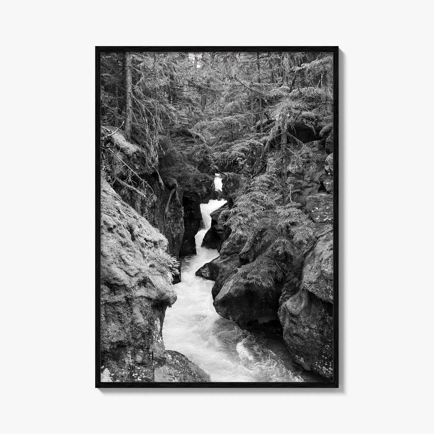 Glacier National Park Black and White Fine Art Photo Print, Montana Landscape Poster