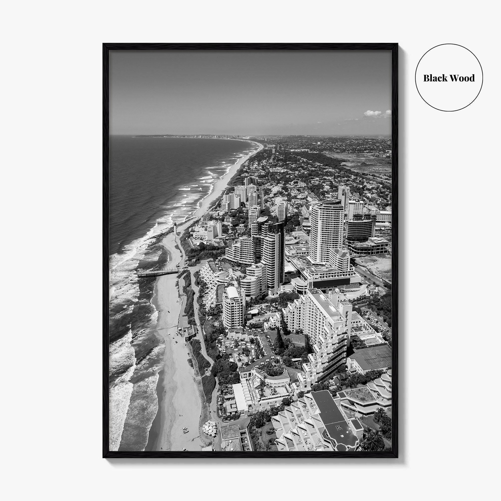 Umhlanga Rocks Black and White Fine Art Photo Print, Durban, KwaZulu-Natal, South Africa, Poster