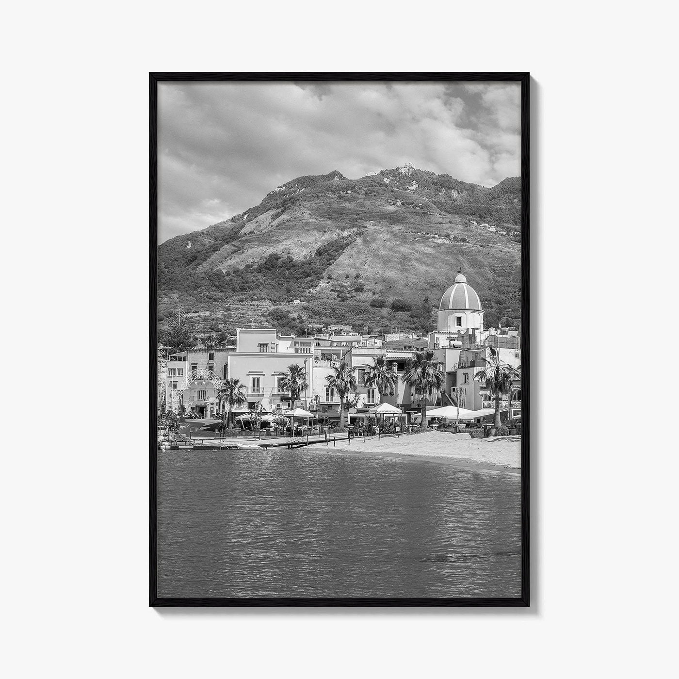 Ischia Black and White Fine Art Photo Print, Forio, Italy Wall Decor Poster