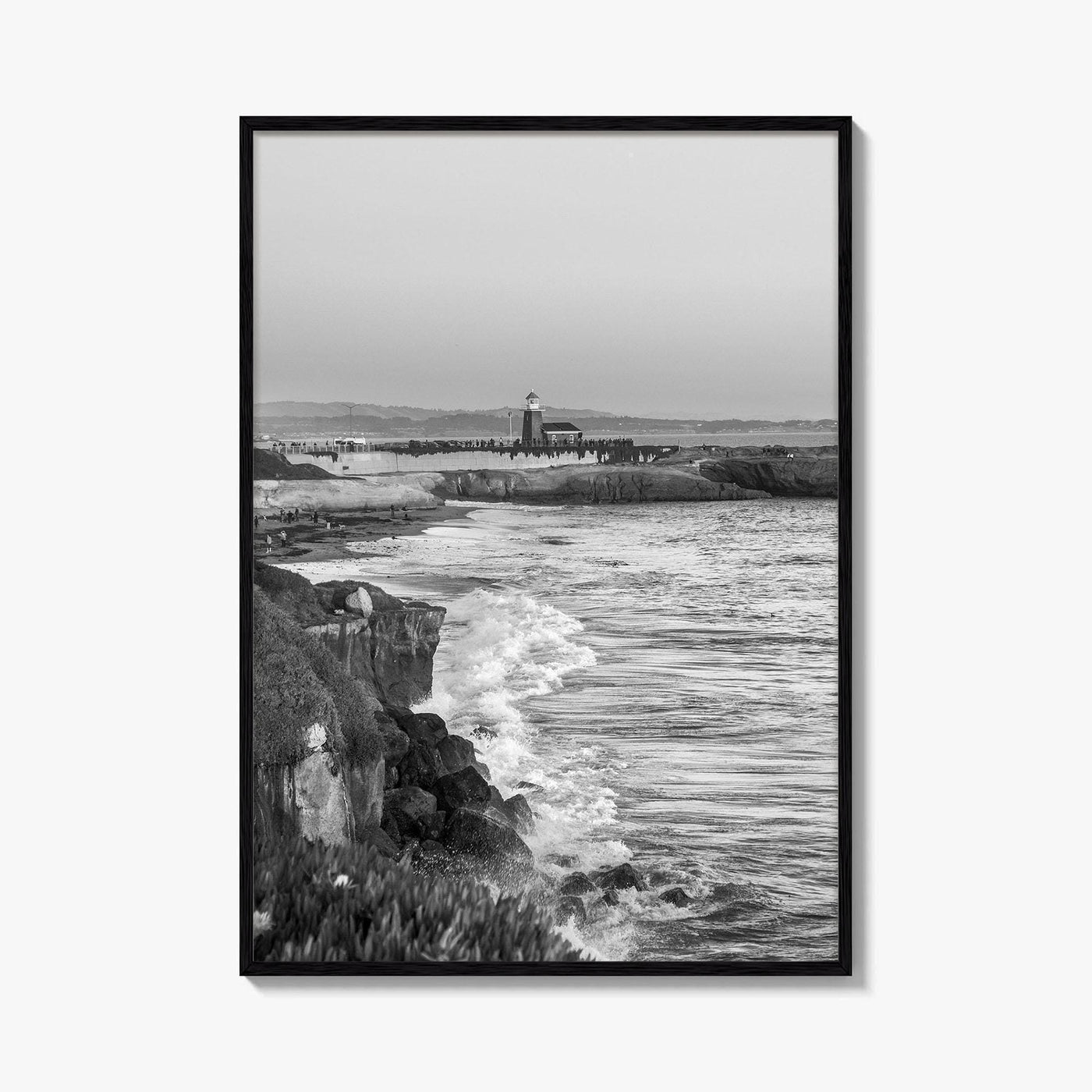 Santa Cruz Black and White Fine Art Photo Print, Surfing California Poster