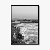 Santa Cruz Black and White Fine Art Photo Print, Surfing California Poster
