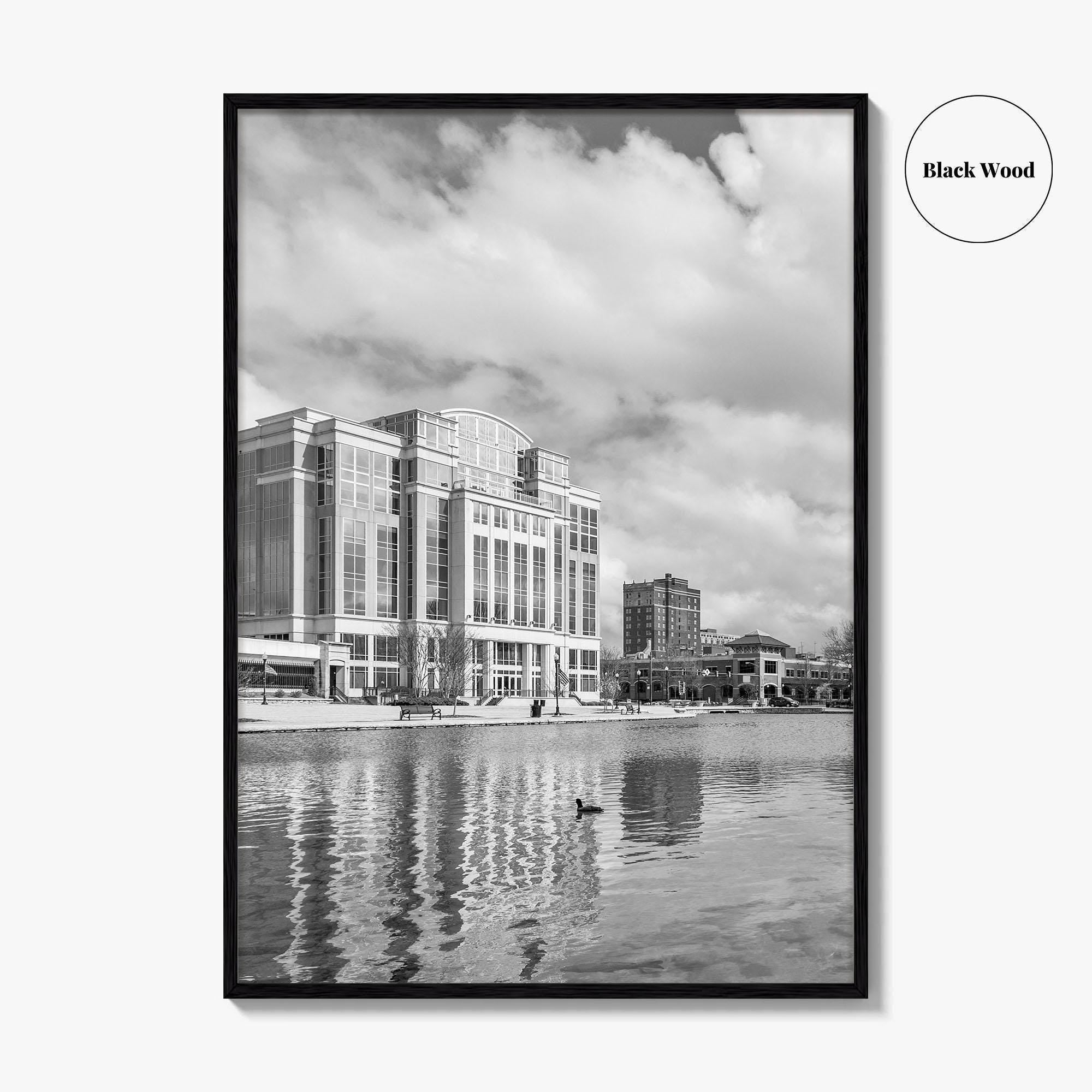 Huntsville Skyline Black and White Fine Art Photo Print, Alabama Wall Poster, USA