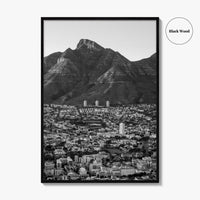 Cape Town Black and White Fine Art Photo Print, Table Mountain South Africa Poster