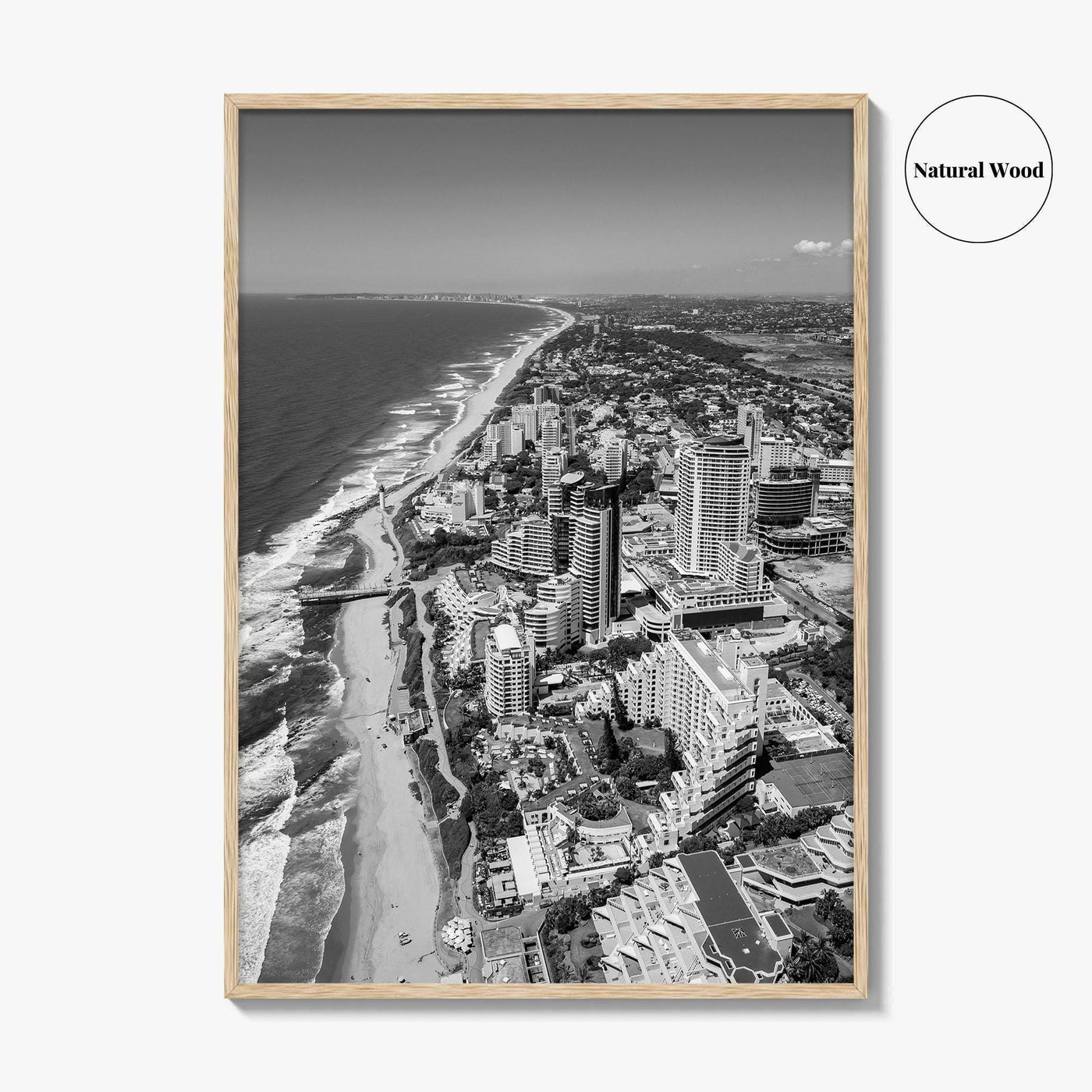 Umhlanga Rocks Black and White Fine Art Photo Print, Durban, KwaZulu-Natal, South Africa, Poster