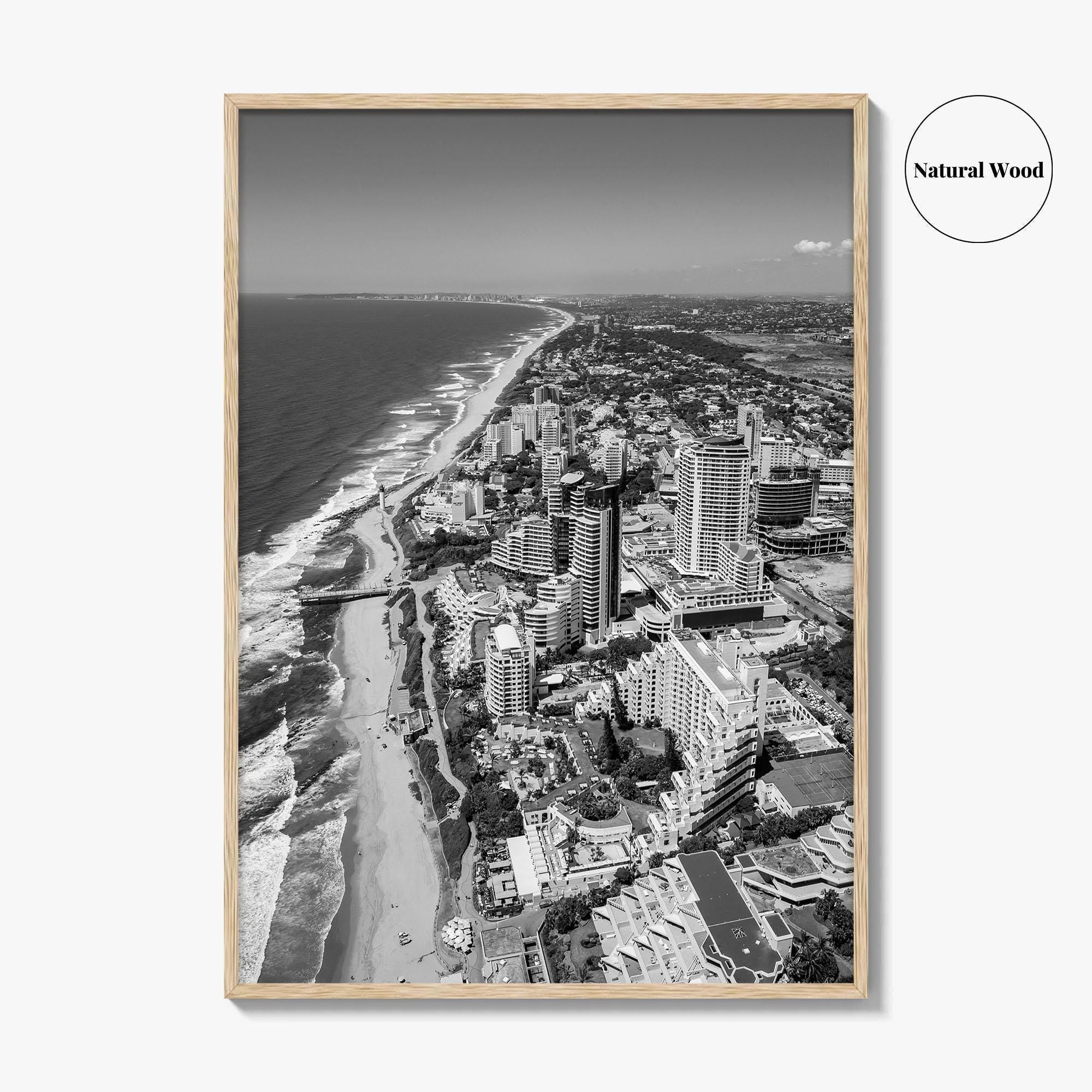 Umhlanga Rocks Black and White Fine Art Photo Print, Durban, KwaZulu-Natal, South Africa, Poster
