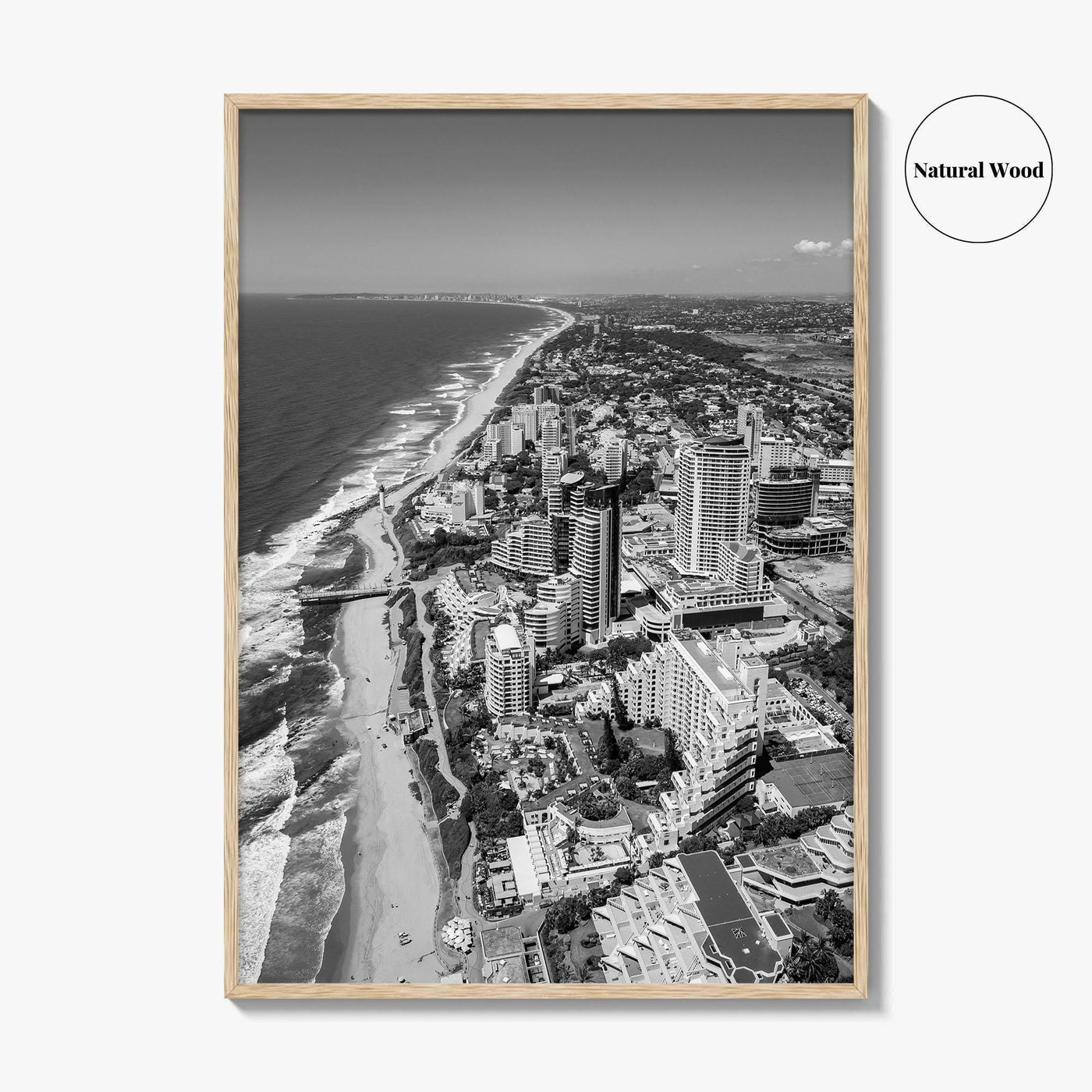 Umhlanga Rocks Black and White Fine Art Photo Print, Durban, KwaZulu-Natal, South Africa, Poster