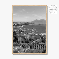 Naples Italy Black and White Fine Art Photo Print, Napoli Coastline, Campania Wall Poster