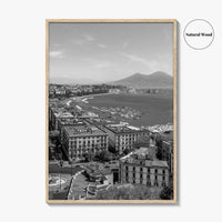 Naples Italy Black and White Fine Art Photo Print, Napoli Coastline, Campania Wall Poster