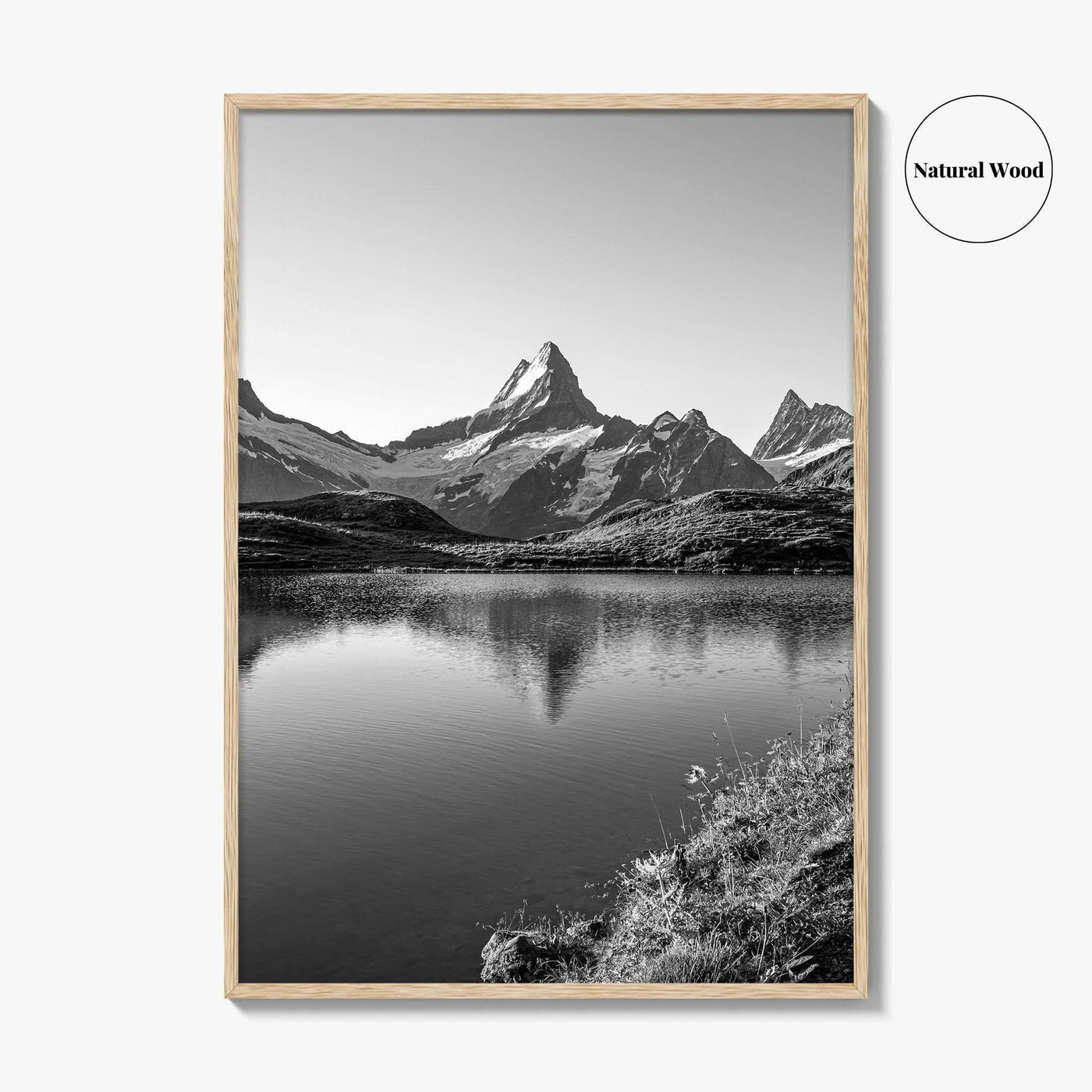 Bachalpsee Black and White Fine Art Photo Print, Eiger Grindelwald Swiss Alps Poster