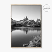 Bachalpsee Black and White Fine Art Photo Print, Eiger Grindelwald Swiss Alps Poster