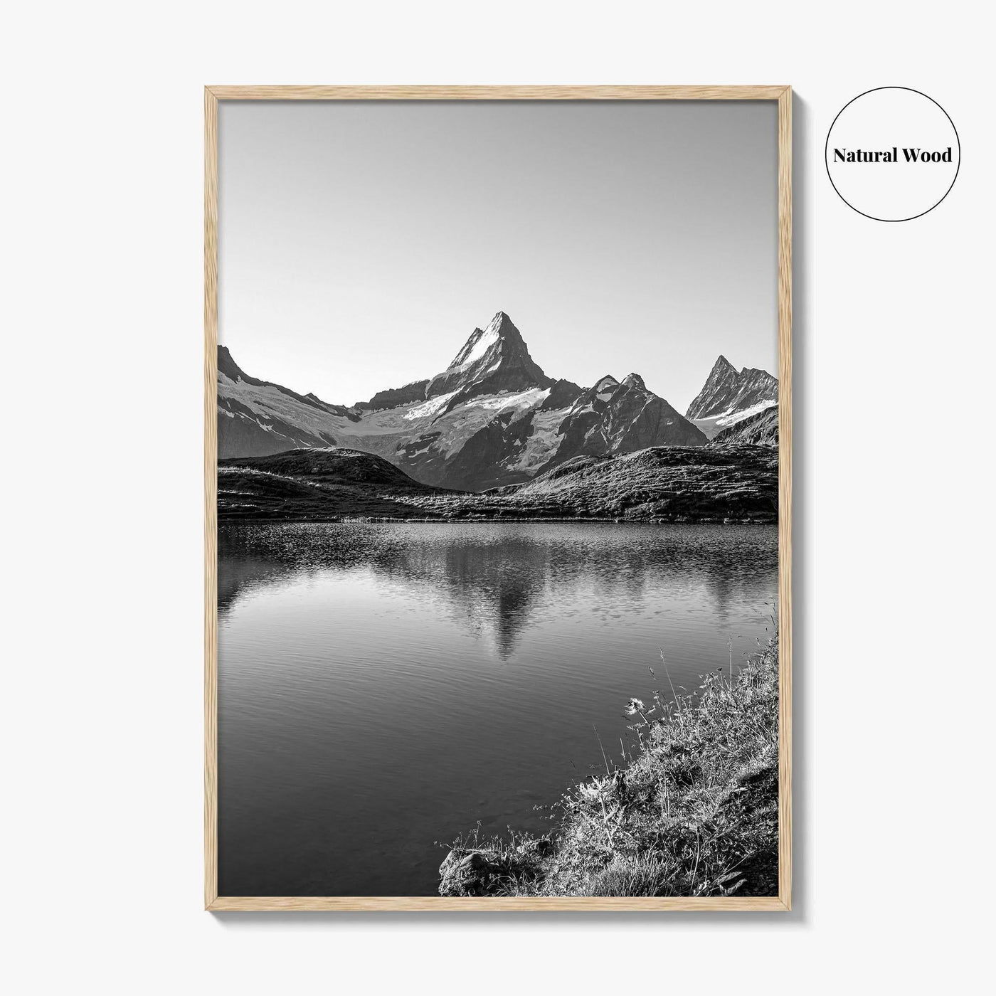 Bachalpsee Black and White Fine Art Photo Print, Eiger Grindelwald Swiss Alps Poster
