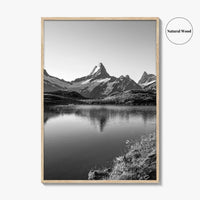 Bachalpsee Black and White Fine Art Photo Print, Eiger Grindelwald Swiss Alps Poster
