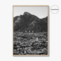 Cape Town Black and White Fine Art Photo Print, Table Mountain South Africa Poster