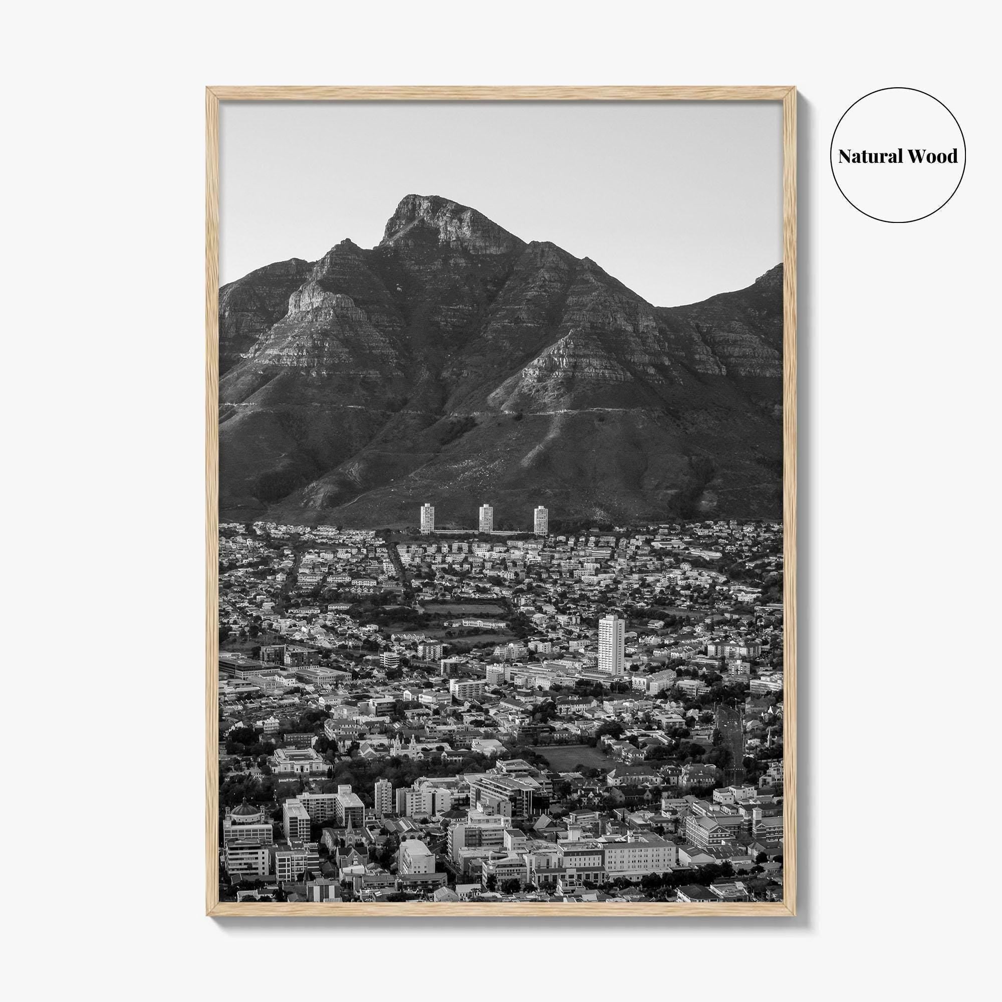 Cape Town Black and White Fine Art Photo Print, Table Mountain South Africa Poster