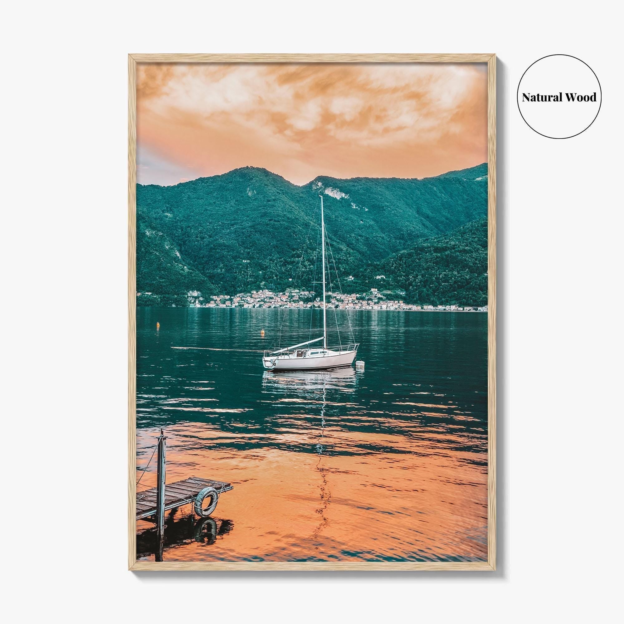 Lake Como Fine Art Photo Print, Italy Wall Poster, Sailboat, Lombardy